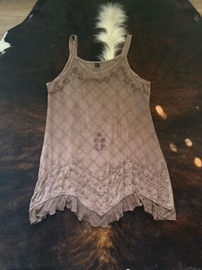 Sacred Threads Brown Embroidered Dress Size XL
